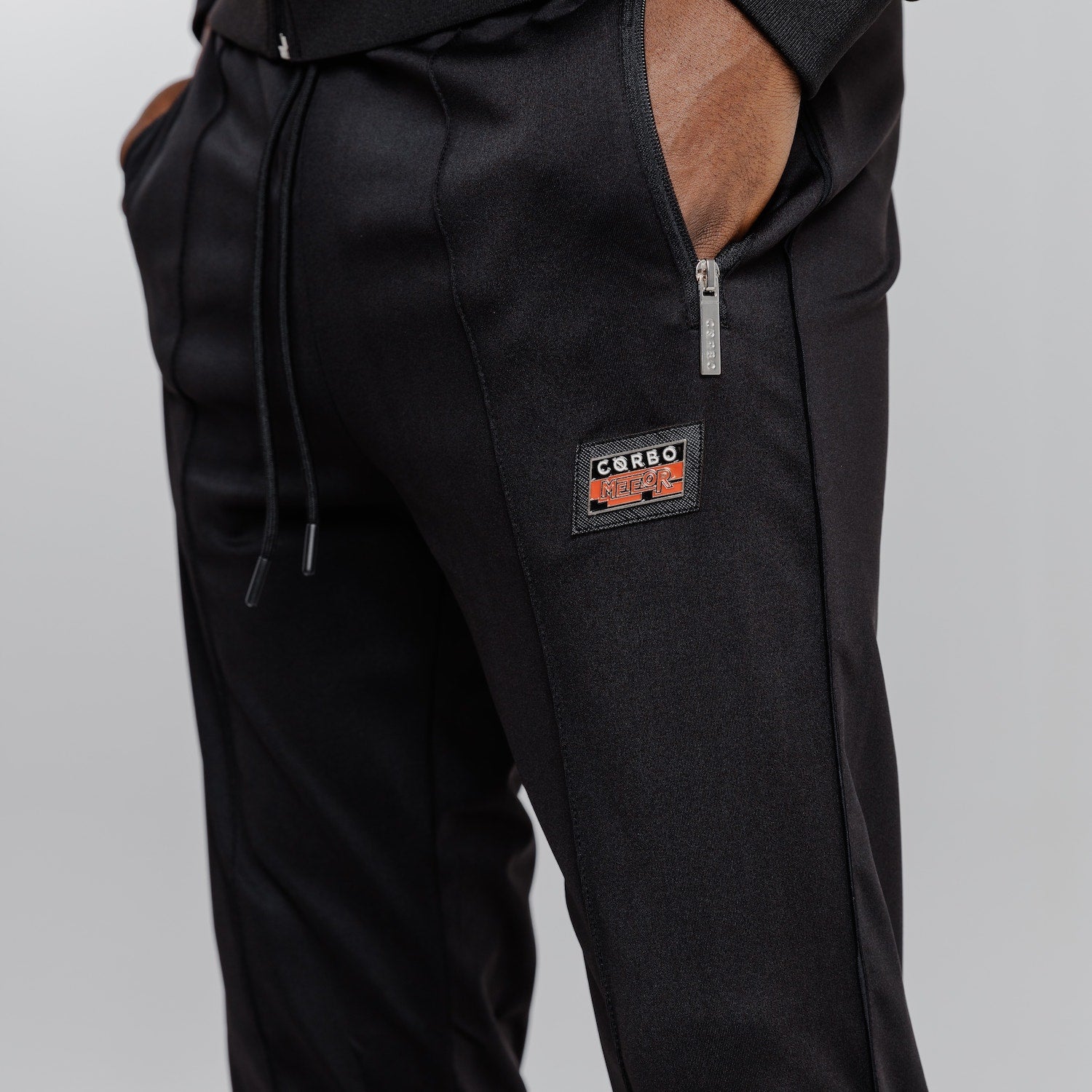 Meteor Hooded Tracksuit Black on Black